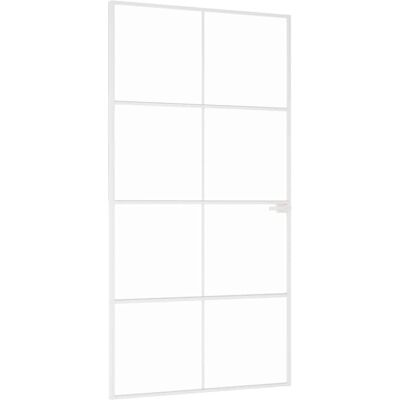 vidaXL Puerta Interior Blanca 102x201,5 cm Vidrio Templado y Aluminio - Puerta Interior vidaXL Puerta Interior Blanca 102x201,5 cm Vidrio Templado y Aluminio - Puerta Interior