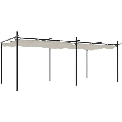 Pérgola Maisonchic con Techo Retráctil - Crema - Cobijo Exterior Pérgola Maisonchic con Techo Retráctil - Crema - Cobijo Exterior