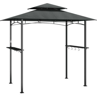vidaXL Stalowy pawilon do grilla z półkami bocznymi - Schronienie BBQ vidaXL Stalowy pawilon do grilla z półkami bocznymi - Schronienie BBQ