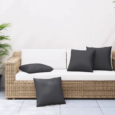 vidaXL Sofakissen Set 4 Stück Schwarz Stoff vidaXL Sofakissen Set 4 Stück Schwarz Stoff