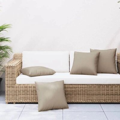 vidaXL Bankkussens Set 4 Stuks Taupe Buiten Zitkussens vidaXL Bankkussens Set 4 Stuks Taupe Buiten Zitkussens