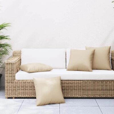 vidaXL Beigefarbene Sofakissen - 60x60 cm Set mit 4 vidaXL Beigefarbene Sofakissen - 60x60 cm Set mit 4