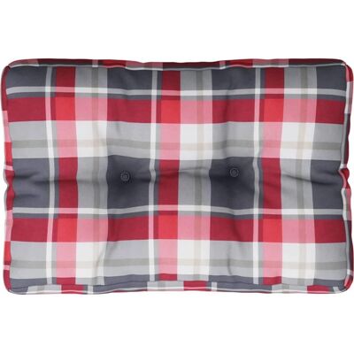 vidaXL Palettenkissen - Rotes Karo - 50x40x12 cm - Wasserfestes Polyester, Innen/Außen vidaXL Palettenkissen - Rotes Karo - 50x40x12 cm - Wasserfestes Polyester, Innen/Außen