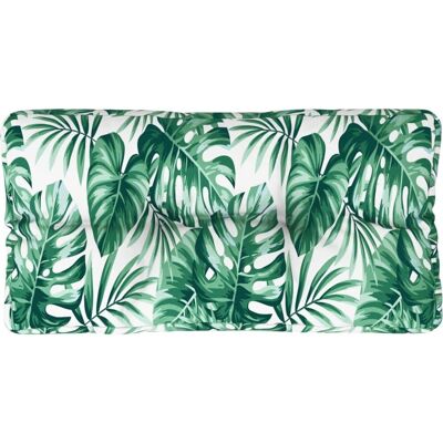 vidaXL Palettenkissen Blattmuster 70x40x12 cm Stoff Grün - Pallet Cushion vidaXL Palettenkissen Blattmuster 70x40x12 cm Stoff Grün - Pallet Cushion