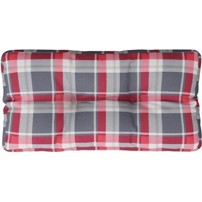vidaXL Poduszka na paletę - Czerwony wzór w kratę - 70x40x12 cm - Poduszka na paletę vidaXL Poduszka na paletę - Czerwony wzór w kratę - 70x40x12 cm - Poduszka na paletę