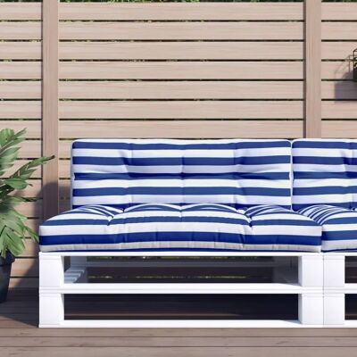 vidaXL Palettkissen Blau Weiß Gestreift - Gartenzubehör vidaXL Palettkissen Blau Weiß Gestreift - Gartenzubehör