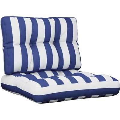 vidaXL Palettenkissen - Blau-Weiß Streifenstoff - 50x50x12cm vidaXL Palettenkissen - Blau-Weiß Streifenstoff - 50x50x12cm