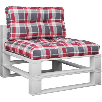 vidaXL Palettkissen Set 2 Rot Karo 70x70x12cm - Pallet Cushion vidaXL Palettkissen Set 2 Rot Karo 70x70x12cm - Pallet Cushion
