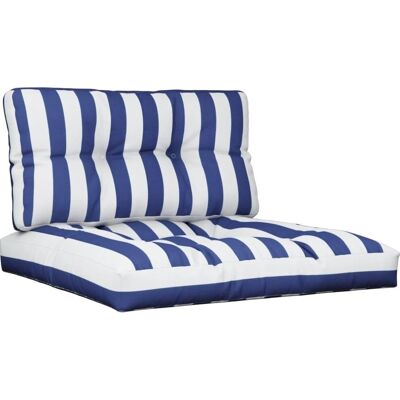 vidaXL Coussin de Palette 2 pcs Tissu Rayé Bleu et Blanc - Coussin de Palette - Publicité vidaXL Coussin de Palette 2 pcs Tissu Rayé Bleu et Blanc - Coussin de Palette - Publicité