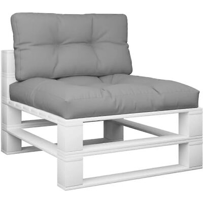 vidaXL Palettenkissen - Grau Stoff - 80x80x12cm - Für Außen und Innen vidaXL Palettenkissen - Grau Stoff - 80x80x12cm - Für Außen und Innen