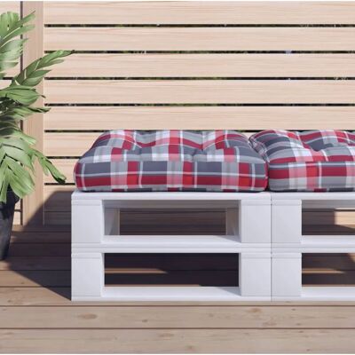 vidaXL Palettenkissen - Rotes Karo Stoff - Pallet Cushion vidaXL Palettenkissen - Rotes Karo Stoff - Pallet Cushion