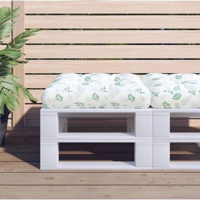 vidaXL Pallet Cushion Blattmuster 60x61,5x10 cm Oxford Stoff - Pallet Cushion vidaXL Pallet Cushion Blattmuster 60x61,5x10 cm Oxford Stoff - Pallet Cushion