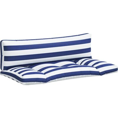 vidaXL Pallet Cushion 2 Stück Blau & Weiß Gestreift Oxford Stoff - Palettenkissen vidaXL Pallet Cushion 2 Stück Blau & Weiß Gestreift Oxford Stoff - Palettenkissen