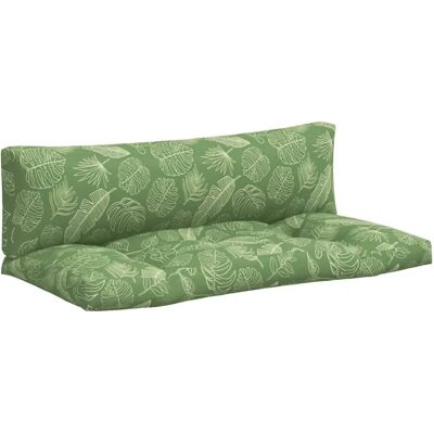 vidaXL Pallet Cushion 2 Stück Blattmuster Oxford Stoff Grün - Kissen vidaXL Pallet Cushion 2 Stück Blattmuster Oxford Stoff Grün - Kissen