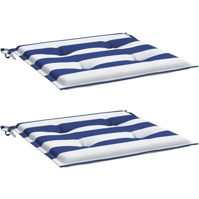 vidaXL Gartenstuhl Kissen - Blau & Weiß Streifen - 40x40x3cm - Gartenstuhl Kissen vidaXL Gartenstuhl Kissen - Blau & Weiß Streifen - 40x40x3cm - Gartenstuhl Kissen