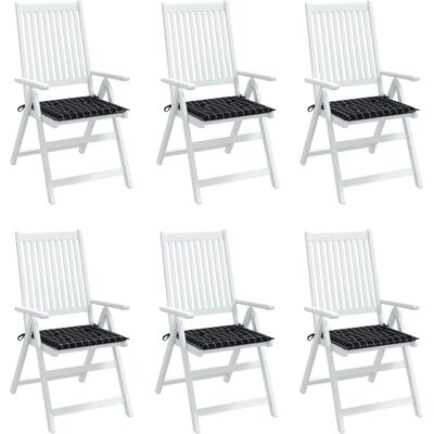 vidaXL - 9694 - Czarny w kratkę - 50x50x3cm - Poduszki na krzesła vidaXL - 9694 - Czarny w kratkę - 50x50x3cm - Poduszki na krzesła
