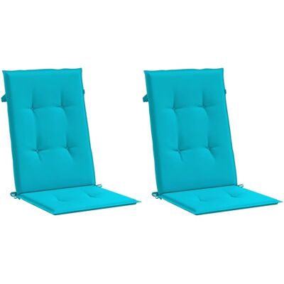 vidaXL Hoge rug kussens - 2 stuks Turquoise Stof - Kussens vidaXL Hoge rug kussens - 2 stuks Turquoise Stof - Kussens