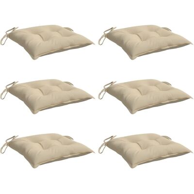 vidaXL Stoelkussen - 6 stuks. Beige - Binnen & Buiten vidaXL Stoelkussen - 6 stuks. Beige - Binnen & Buiten