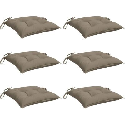 vidaXL Poduszka na krzesło - 6 szt - taupe - 40x40x7 cm - Poduszka na krzesło vidaXL Poduszka na krzesło - 6 szt - taupe - 40x40x7 cm - Poduszka na krzesło
