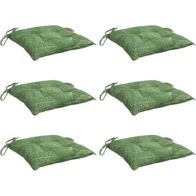 vidaXL Poduszka na Krzesło - Wzór Liści - 6 szt. - 40x40x7 cm - Zielony vidaXL Poduszka na Krzesło - Wzór Liści - 6 szt. - 40x40x7 cm - Zielony