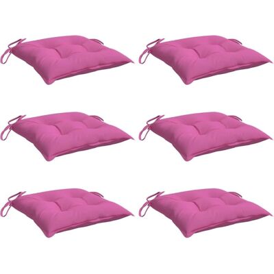 vidaXL Poduszki na krzesła 6 szt Różowe 40x40x7 cm Tkanina - Poduszki na krzesła vidaXL Poduszki na krzesła 6 szt Różowe 40x40x7 cm Tkanina - Poduszki na krzesła