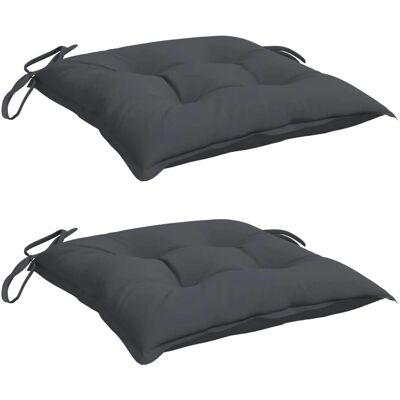 vidaXL Poduszka na krzesło - 2 szt - 50x50x7 cm - Antracyt - Do użytku zewnętrznego i wewnętrznego vidaXL Poduszka na krzesło - 2 szt - 50x50x7 cm - Antracyt - Do użytku zewnętrznego i wewnętrznego