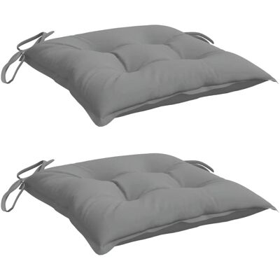 vidaXL Stoelkussen - Set van 2, Grijs, 50x50x7 cm - Stoelkussen vidaXL Stoelkussen - Set van 2, Grijs, 50x50x7 cm - Stoelkussen