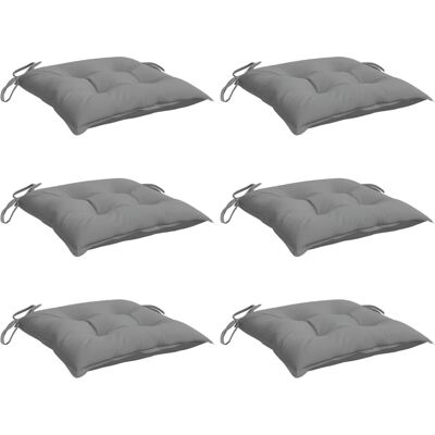 vidaXL Zestaw 6 poduszek na krzesło szary 50x50x7 cm - Chair Cushion vidaXL Zestaw 6 poduszek na krzesło szary 50x50x7 cm - Chair Cushion