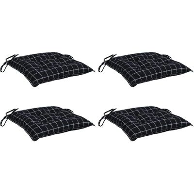 Maisonchic - Sitzkissen 4 Stk, Schwarz Karo 50x50x7 cm Oxford Stoff Maisonchic - Sitzkissen 4 Stk, Schwarz Karo 50x50x7 cm Oxford Stoff