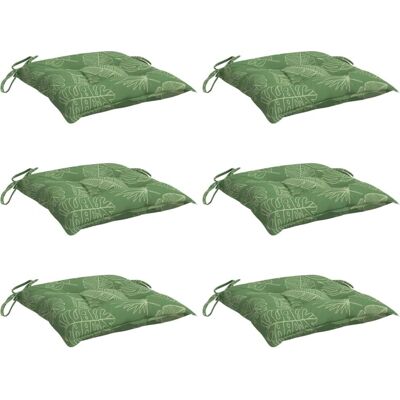 vidaXL Krzesłowy poduszka - Motyw liści - 6 szt. - 50x50x7 cm - Zielony - Poduszka na krzesło vidaXL Krzesłowy poduszka - Motyw liści - 6 szt. - 50x50x7 cm - Zielony - Poduszka na krzesło