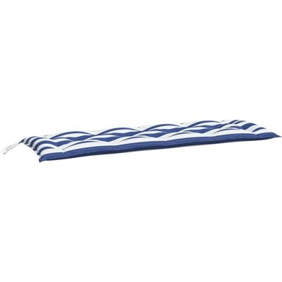 vidaXL Gartenbankauflage Blau & Weiß Gestreift 150x50x7 cm - Gartenbank vidaXL Gartenbankauflage Blau & Weiß Gestreift 150x50x7 cm - Gartenbank