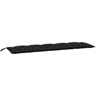 vidaXL Gartenbankkissen Schwarz Karo - Gartenbankauflage vidaXL Gartenbankkissen Schwarz Karo - Gartenbankauflage