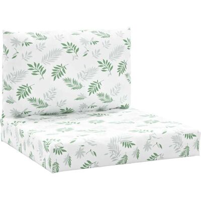 vidaXL Pallet Cushion 2 stuks Bladpatroon Oxford Stof Groen - Pallet kussen vidaXL Pallet Cushion 2 stuks Bladpatroon Oxford Stof Groen - Pallet kussen