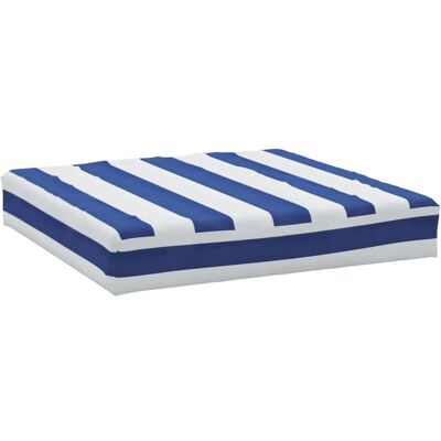 Coussin palette bleu et blanc rayé 60x60x8 cm tissu Oxford - Coussin palette - Publicité Coussin palette bleu et blanc rayé 60x60x8 cm tissu Oxford - Coussin palette - Publicité