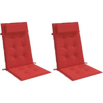 vidaXL Hochlehnerkissen 2 Stück Rot Oxford Stoff - Kissen vidaXL Hochlehnerkissen 2 Stück Rot Oxford Stoff - Kissen