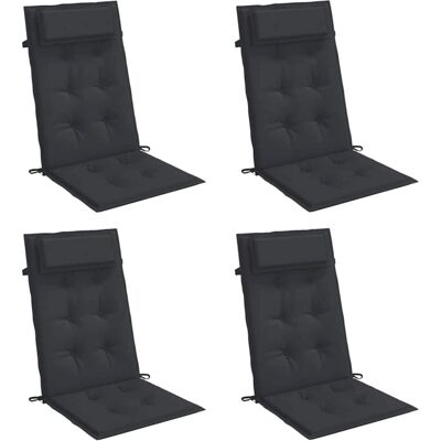 Maisonchic Cojines para Sillas con Respaldo Alto - 4 Uds Oxford Negro Maisonchic Cojines para Sillas con Respaldo Alto - 4 Uds Oxford Negro