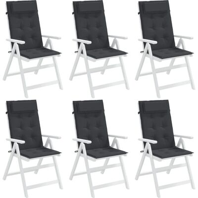 vidaXL Hooglerenkussens - 6 stuks Zwart Oxford Stof vidaXL Hooglerenkussens - 6 stuks Zwart Oxford Stof