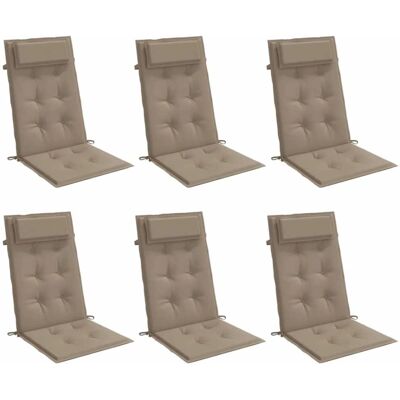 Maisonchic - Poduszki na wysokie krzesła - 6 szt. - Szary taupe Maisonchic - Poduszki na wysokie krzesła - 6 szt. - Szary taupe