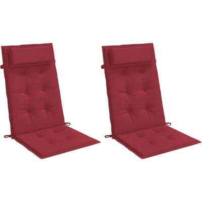 vidaXL Hochlehnerkissen - 2 Stück Burgundy Oxford Stoff - Kissen vidaXL Hochlehnerkissen - 2 Stück Burgundy Oxford Stoff - Kissen