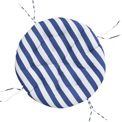 vidaXL Kissen Rund Blau & Weiß Gestreift Ø 100x11 cm Oxford Stoff - Kissen vidaXL Kissen Rund Blau & Weiß Gestreift Ø 100x11 cm Oxford Stoff - Kissen
