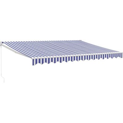 VIDAXL Ausziehbare Markise 4x3m Blau & Weiß - Terrassenbeschattung VIDAXL Ausziehbare Markise 4x3m Blau & Weiß - Terrassenbeschattung