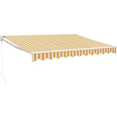 VIDAXL Opvouwbare Gele en Witte Zonnescherm - Parasol VIDAXL Opvouwbare Gele en Witte Zonnescherm - Parasol