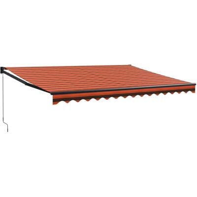 Toldo Retráctil Naranja Marrón - 4x3 m Tela Aluminio Toldo Retráctil Naranja Marrón - 4x3 m Tela Aluminio