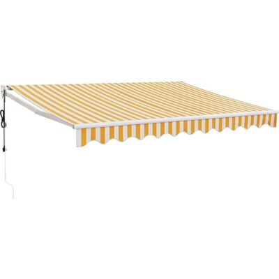 vidaXL Automatischer ausziehbarer Sonnenschutz Gelb Weiß 3,5x2,5 m vidaXL Automatischer ausziehbarer Sonnenschutz Gelb Weiß 3,5x2,5 m