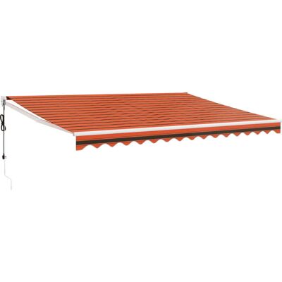 vidaXL Automatische einziehbare Markise Orange und Braun 4,5x3 m vidaXL Automatische einziehbare Markise Orange und Braun 4,5x3 m