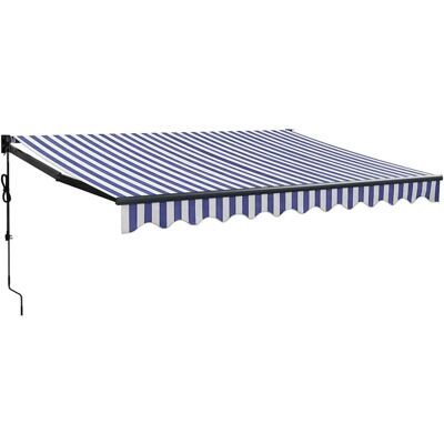 MAISONCHIC Udtrekkelig Markise - 3,5x2,5m Blå Hvid MAISONCHIC Udtrekkelig Markise - 3,5x2,5m Blå Hvid