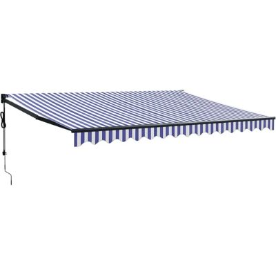 vidaXL Retrabar-Markise 4,5x3 m Blau Weiß - Sonnenschutz vidaXL Retrabar-Markise 4,5x3 m Blau Weiß - Sonnenschutz