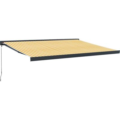 vidaXL Markise Einziehbar Gelb Weiß 4x3 m Stoff Aluminium - Produkttyp vidaXL Markise Einziehbar Gelb Weiß 4x3 m Stoff Aluminium - Produkttyp