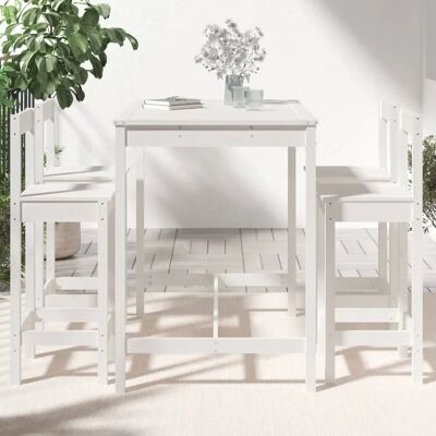 vidaXL Gartenbar-Set Holz Tisch und Stühle 5-tlg. massiv Holz vidaXL Gartenbar-Set Holz Tisch und Stühle 5-tlg. massiv Holz