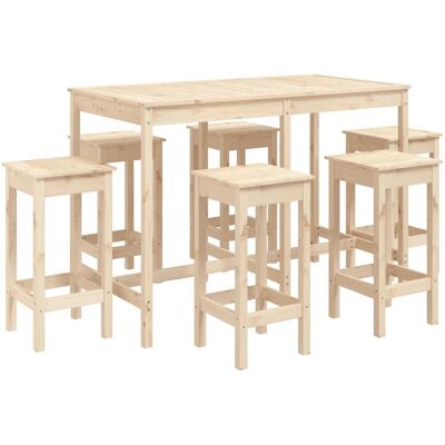vidaXL Gartengestell - 7-teiliges Bar-Set aus massivem Kiefernholz vidaXL Gartengestell - 7-teiliges Bar-Set aus massivem Kiefernholz